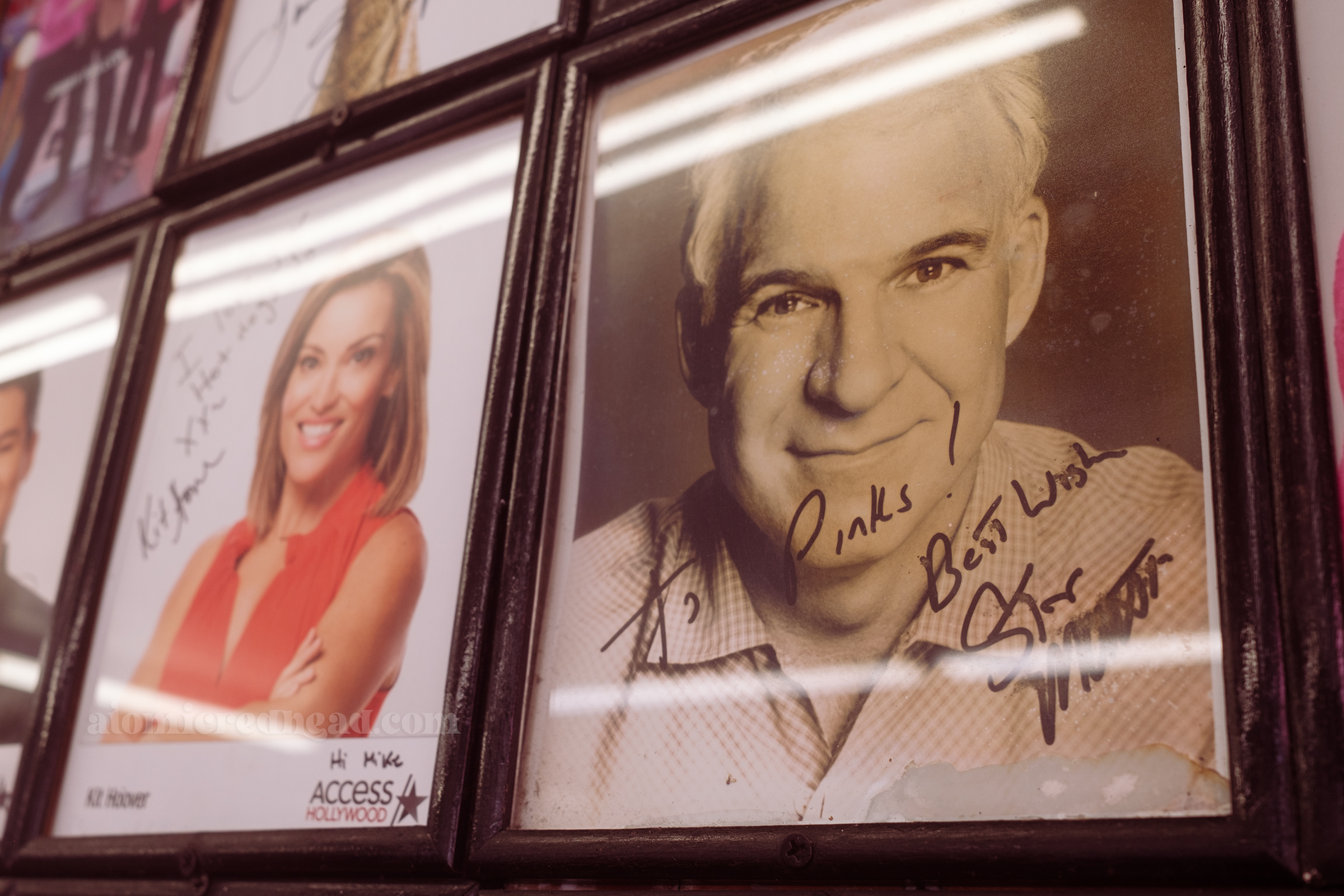 Autographed photo of Steve Martin reads "To Pink's Best Wishes Steve Martin"