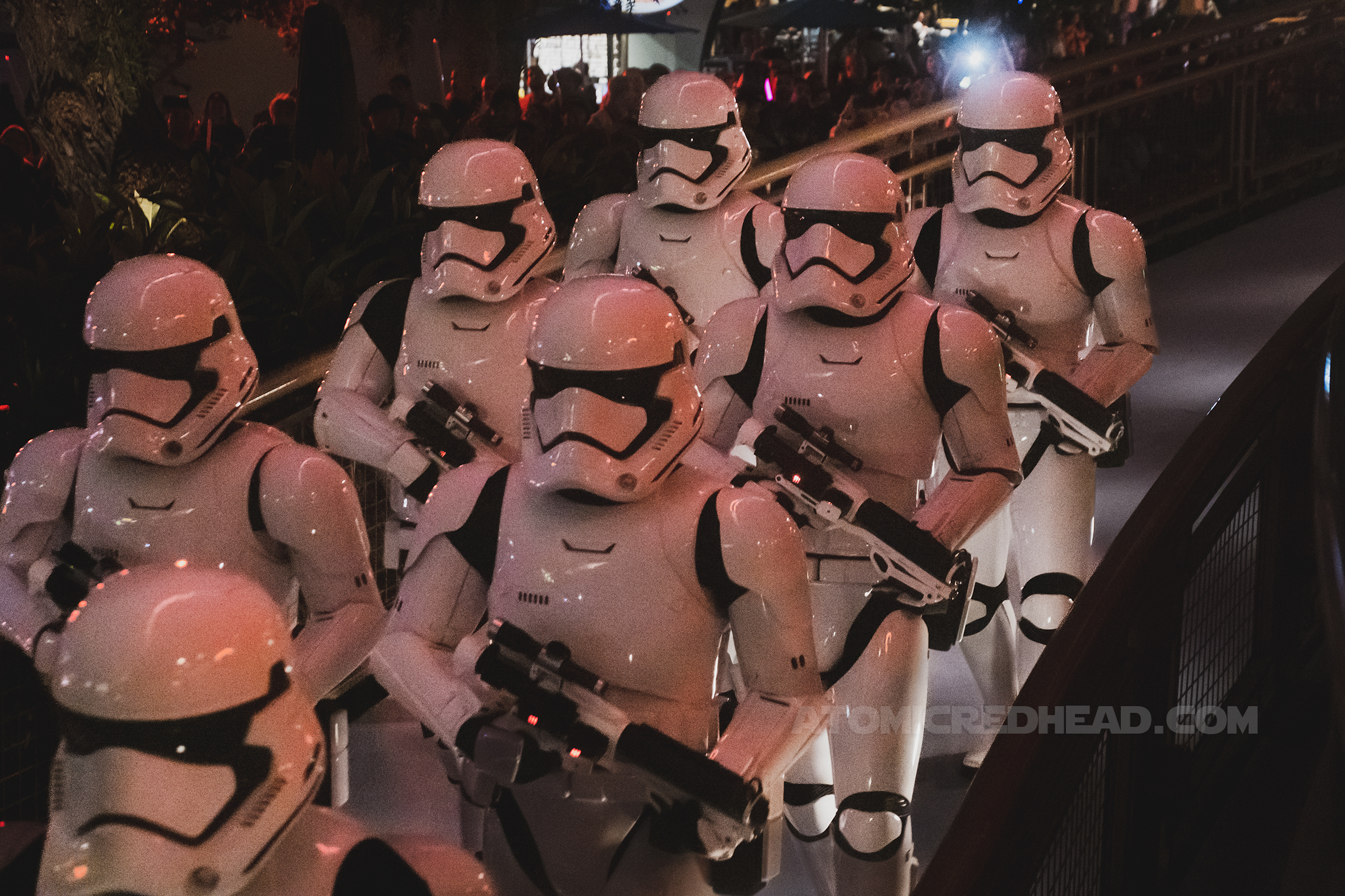 Stormtroopers walk though Tomorrowland.