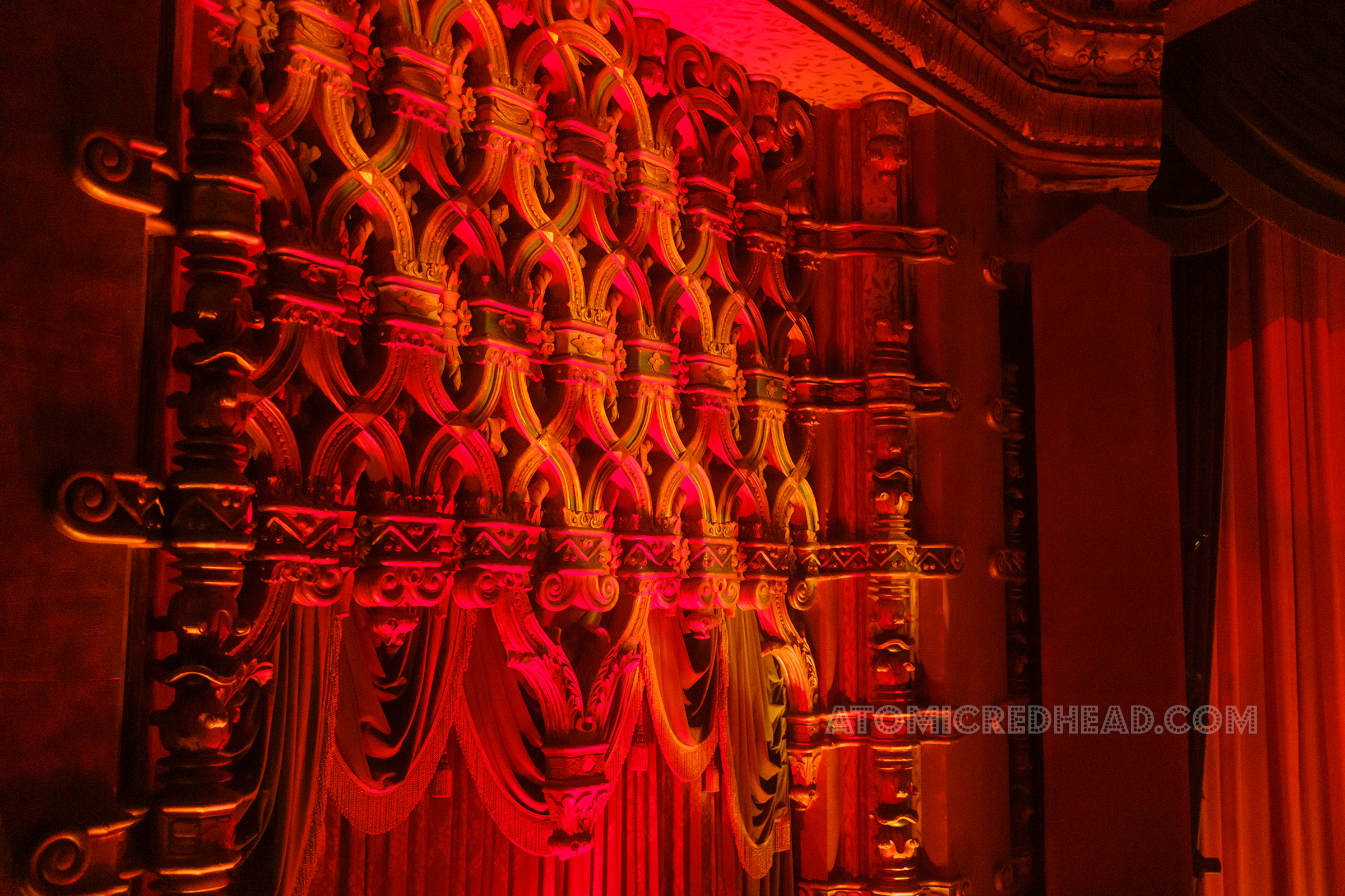 Detailed view of the box seats.