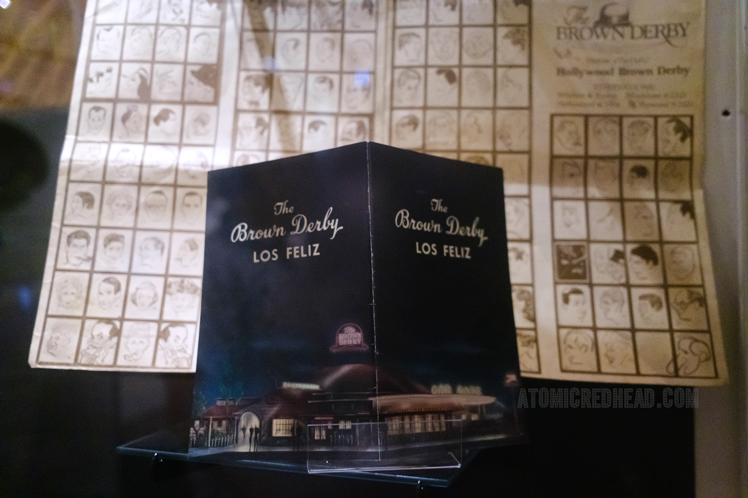 Menu for the Brown Derby, featuring an image of the exterior.