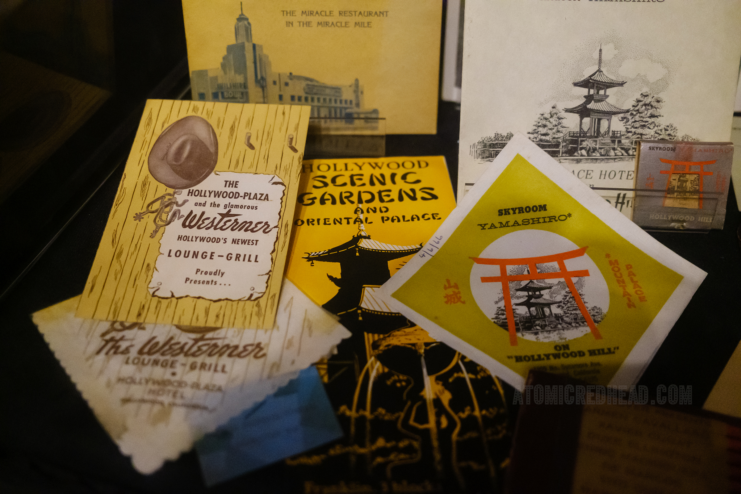 Menu and napkins from The Western and Yamashiro