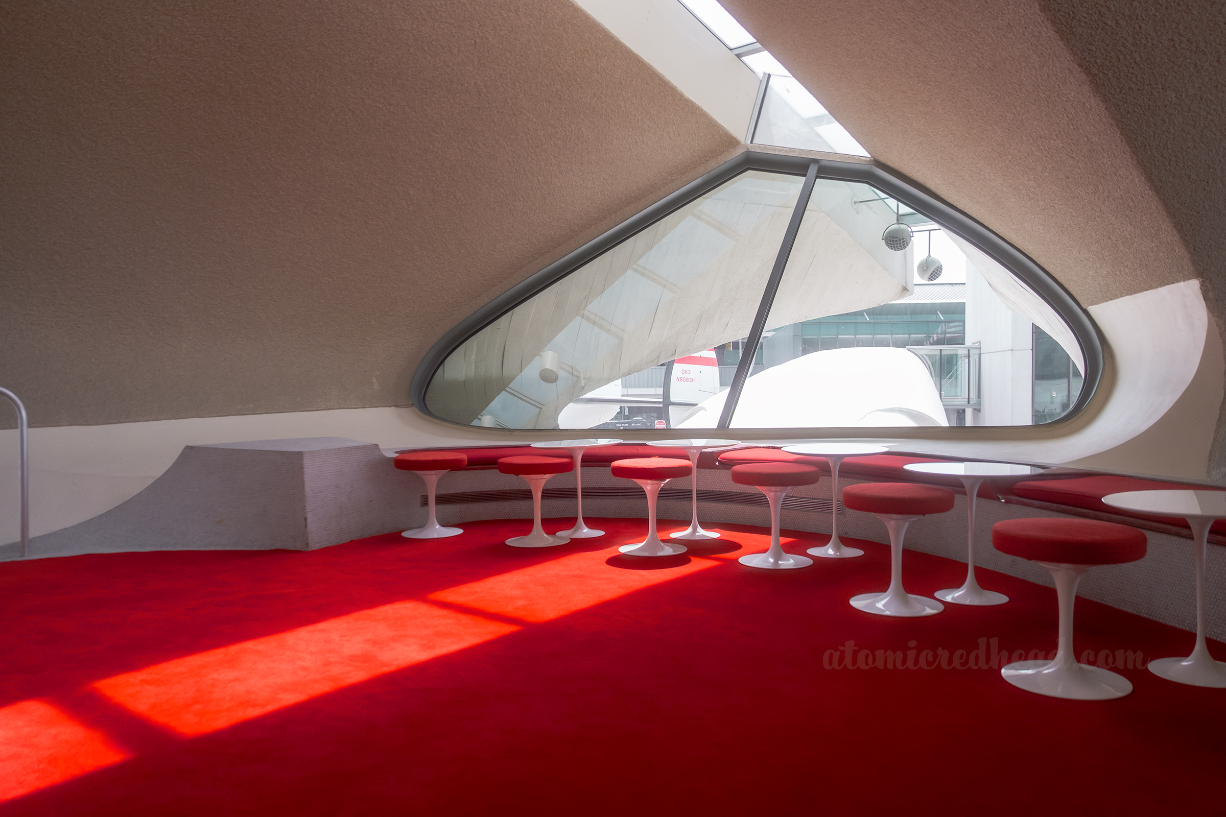 Built in seating in a small nook upstairs.