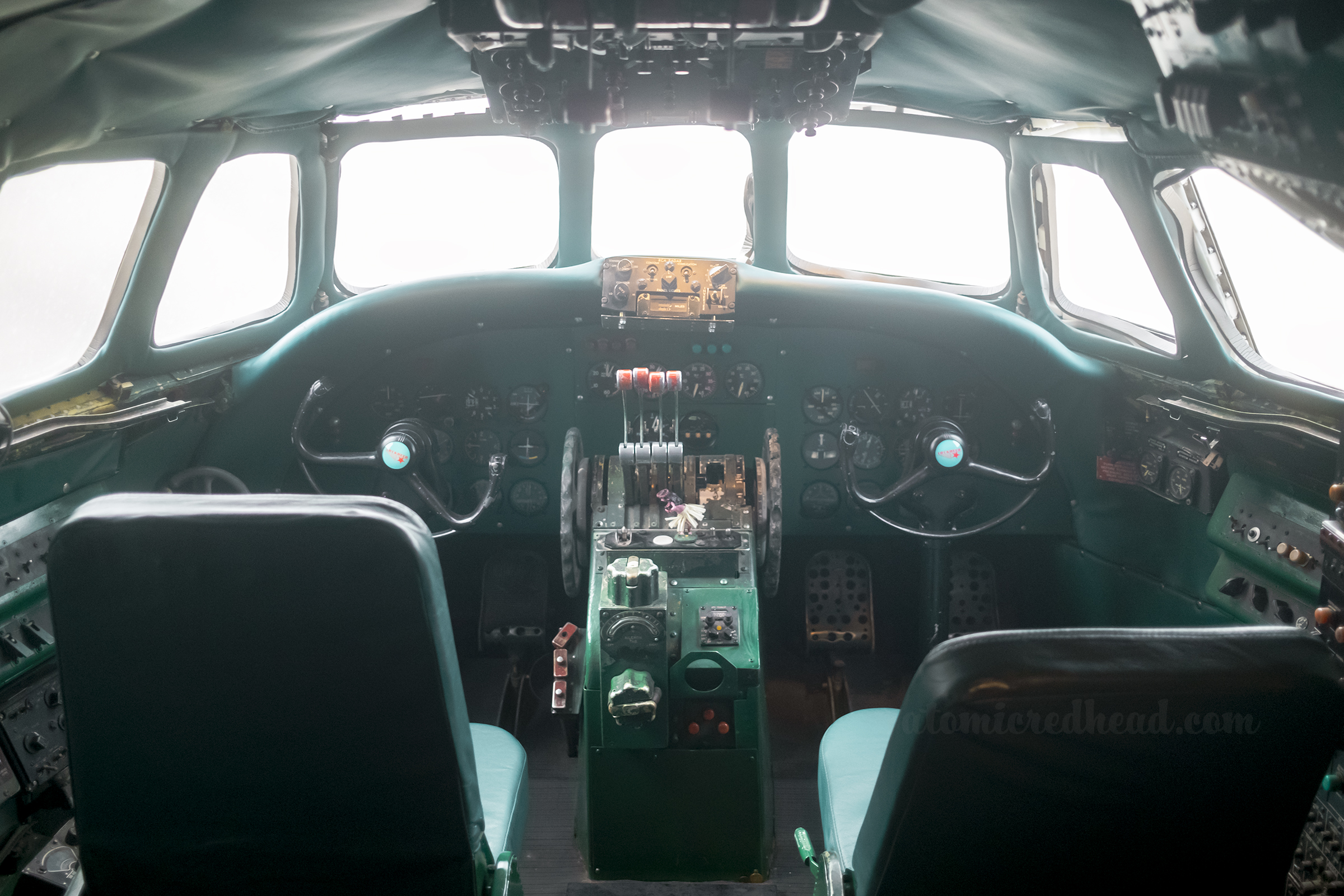 Close-up of the cock pit of the Connie.