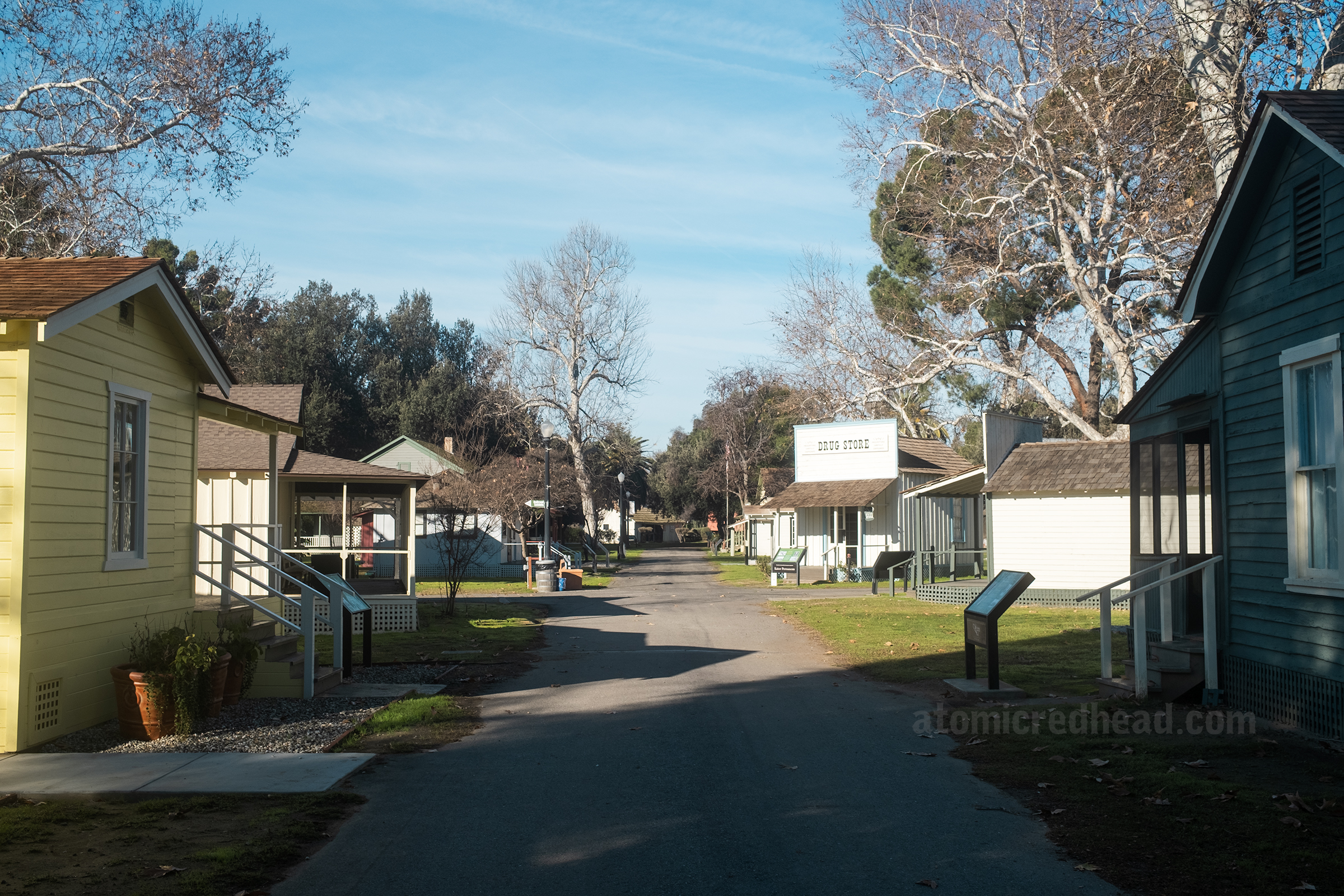 Overall of some of the old buildings that you can explore.