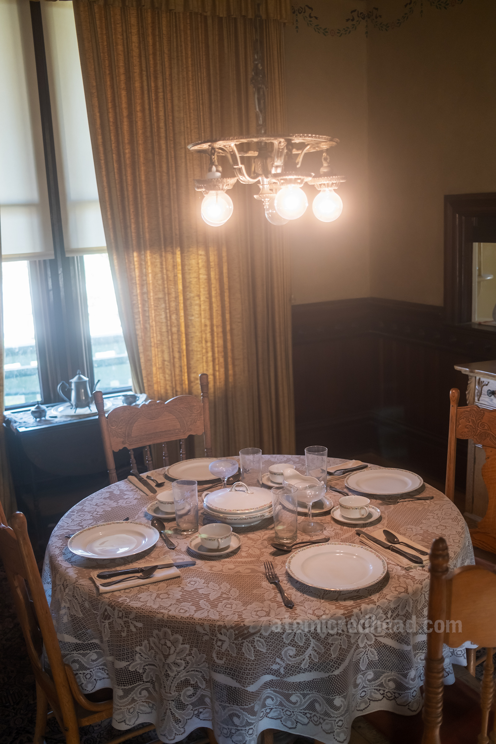 Dining room of the Howell home.