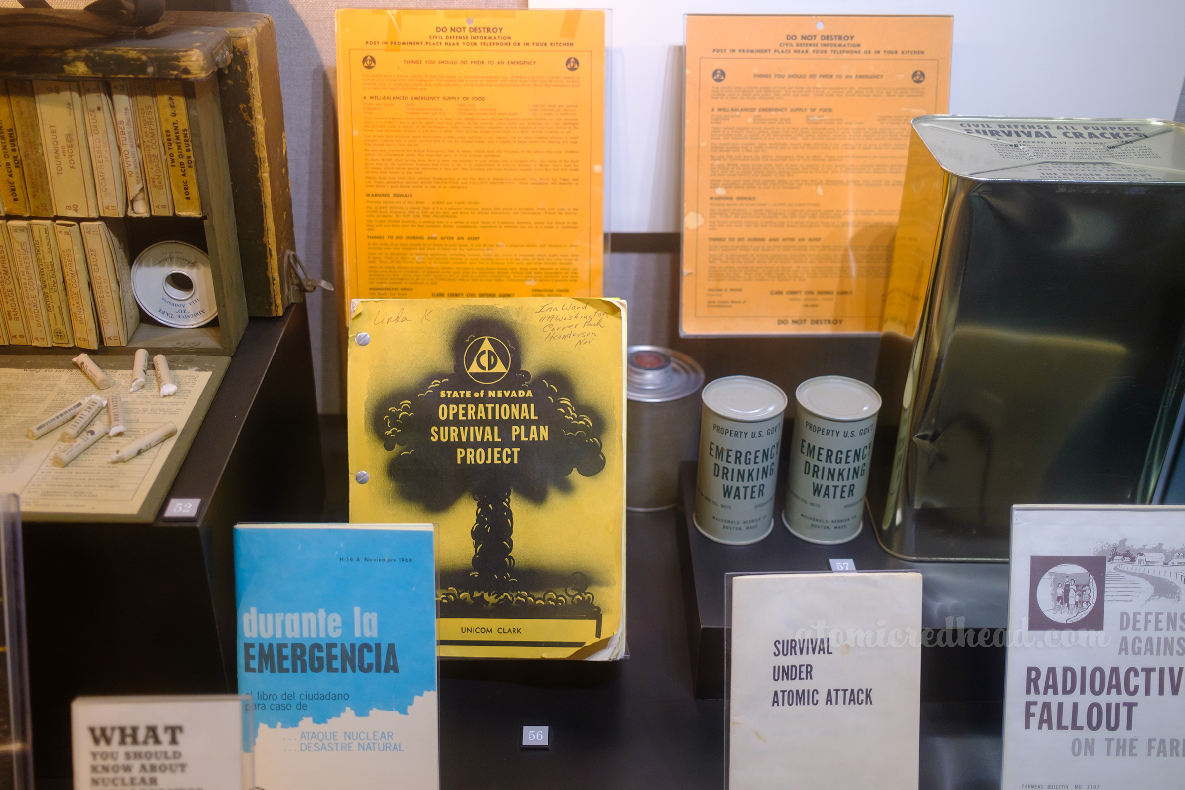 Collection of bomb and Civil Defense informational brochures.