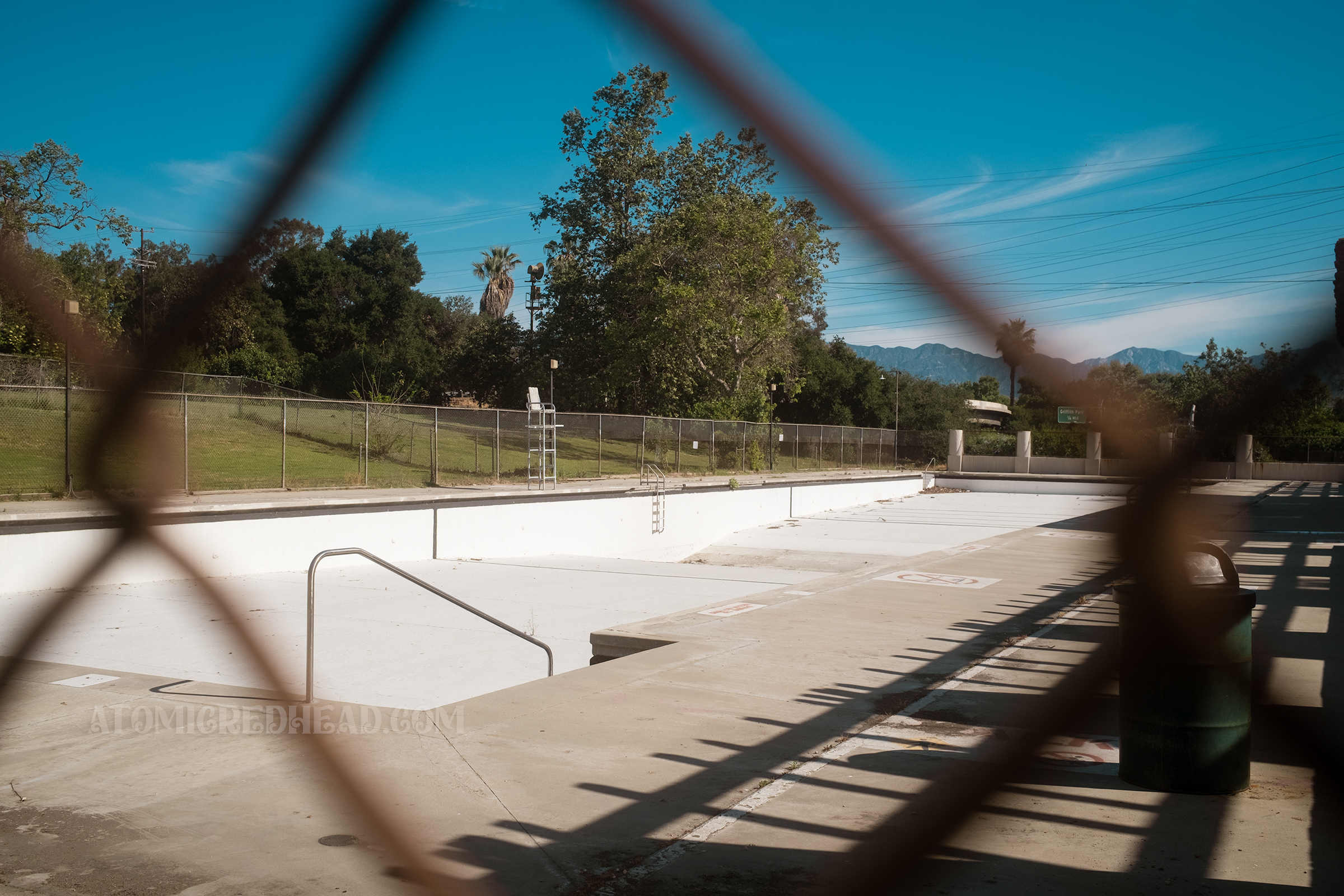 Close-up of the pool.
