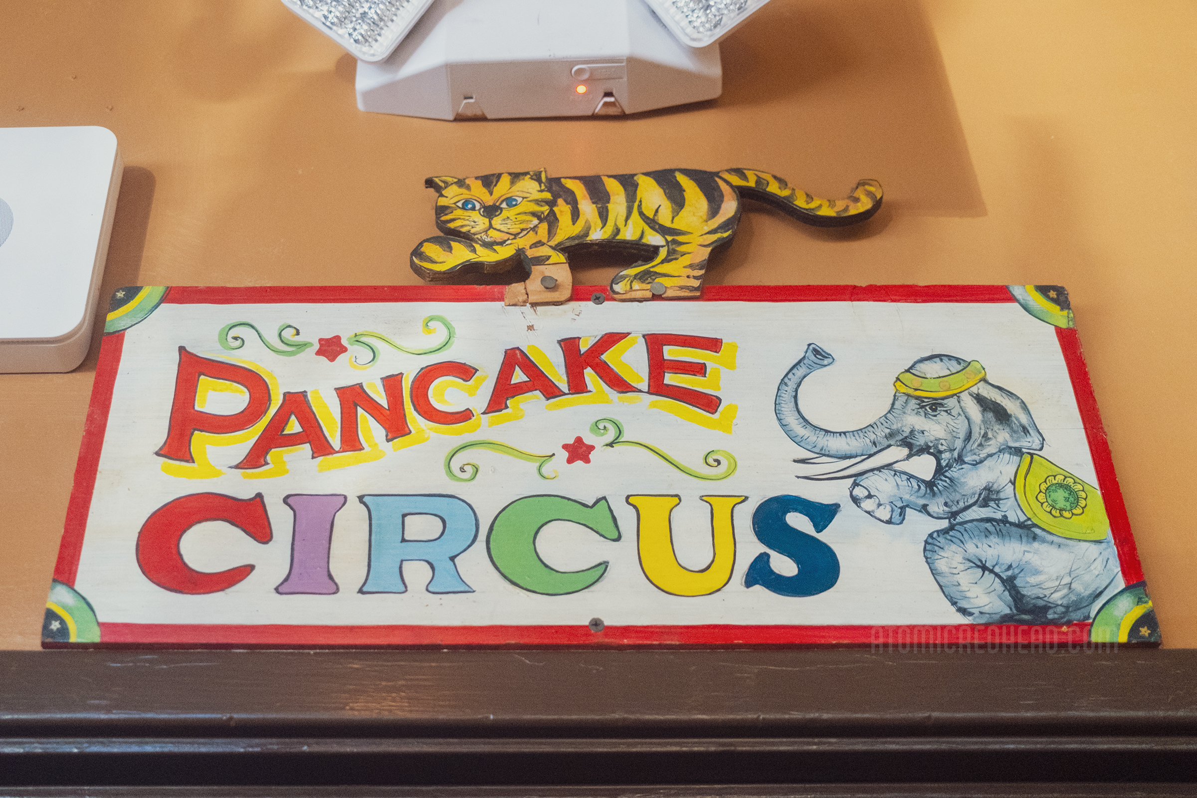 A painted sign reads "Pancake Circus"