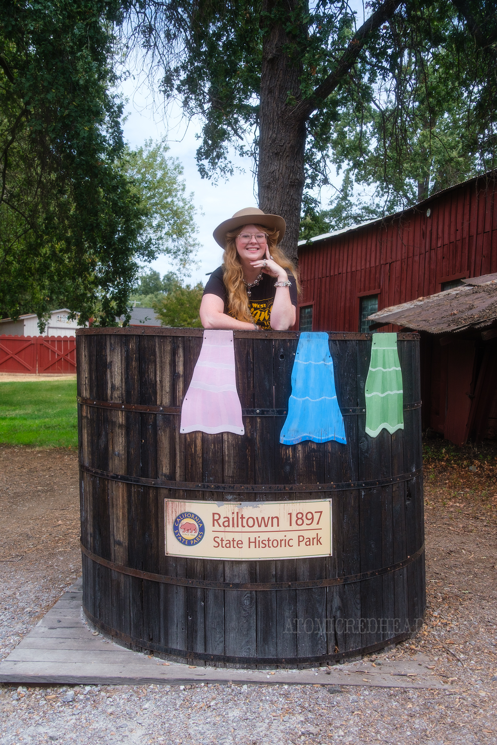 Myself standing inside a replica of the watertower used in Petticoat Junction.