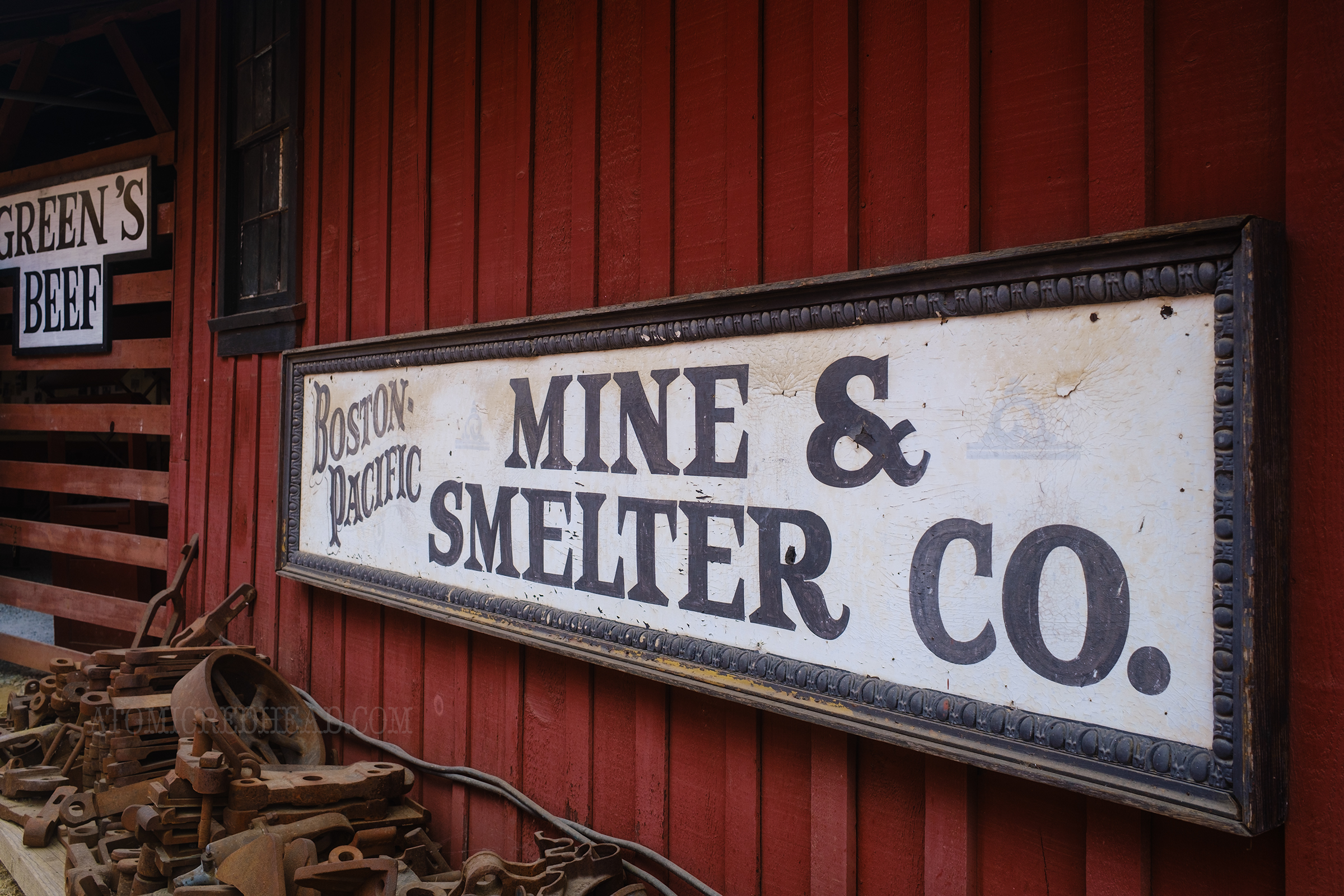 A hand painted sign reads "Mine & Smelter Co."