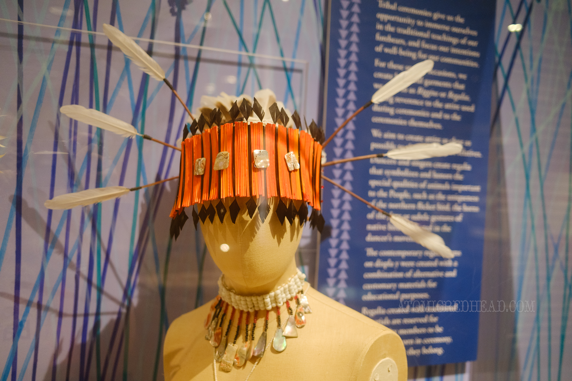 A headdress from the Miwok people.