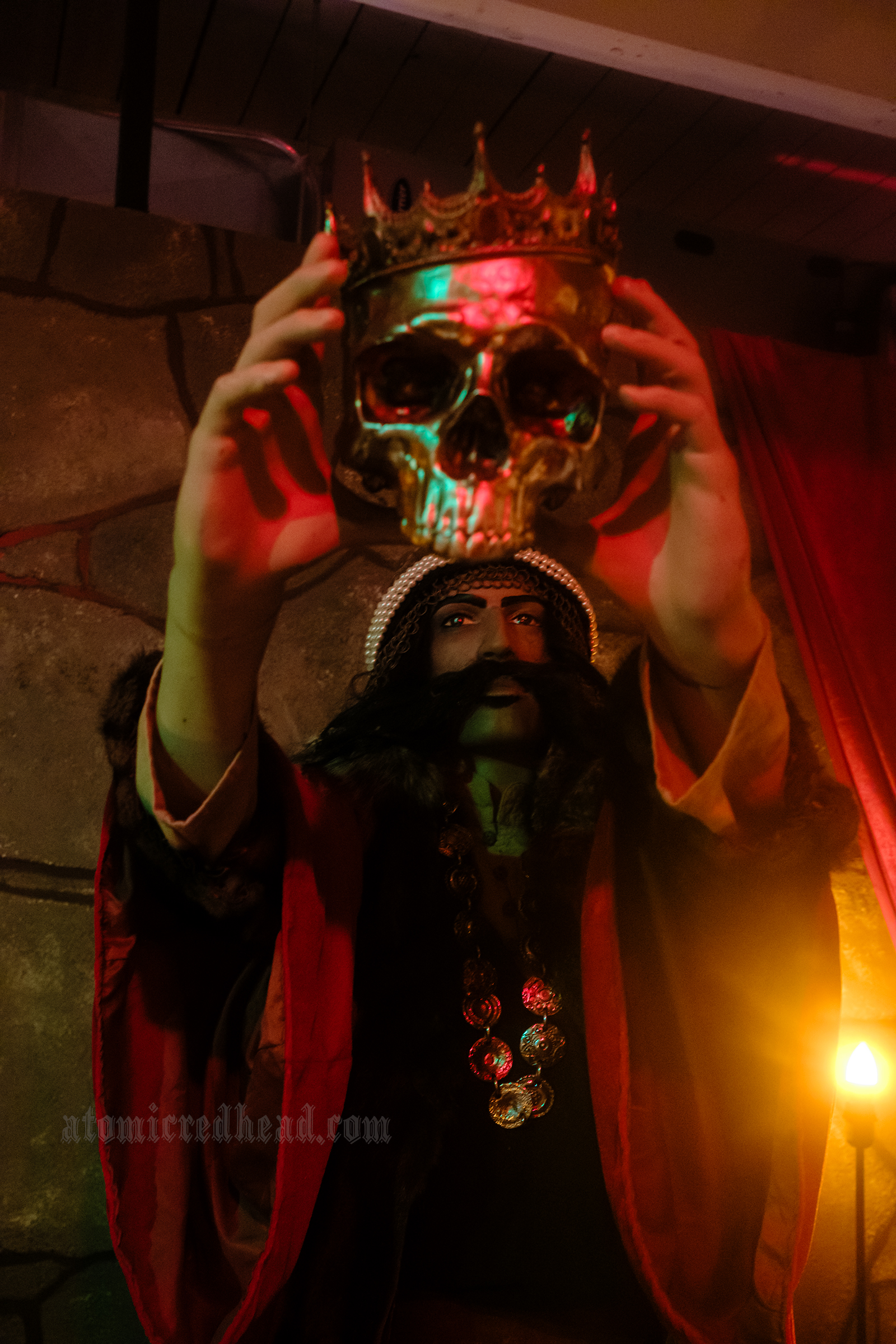 A mannequin dressed as Vlad the Impaler. 