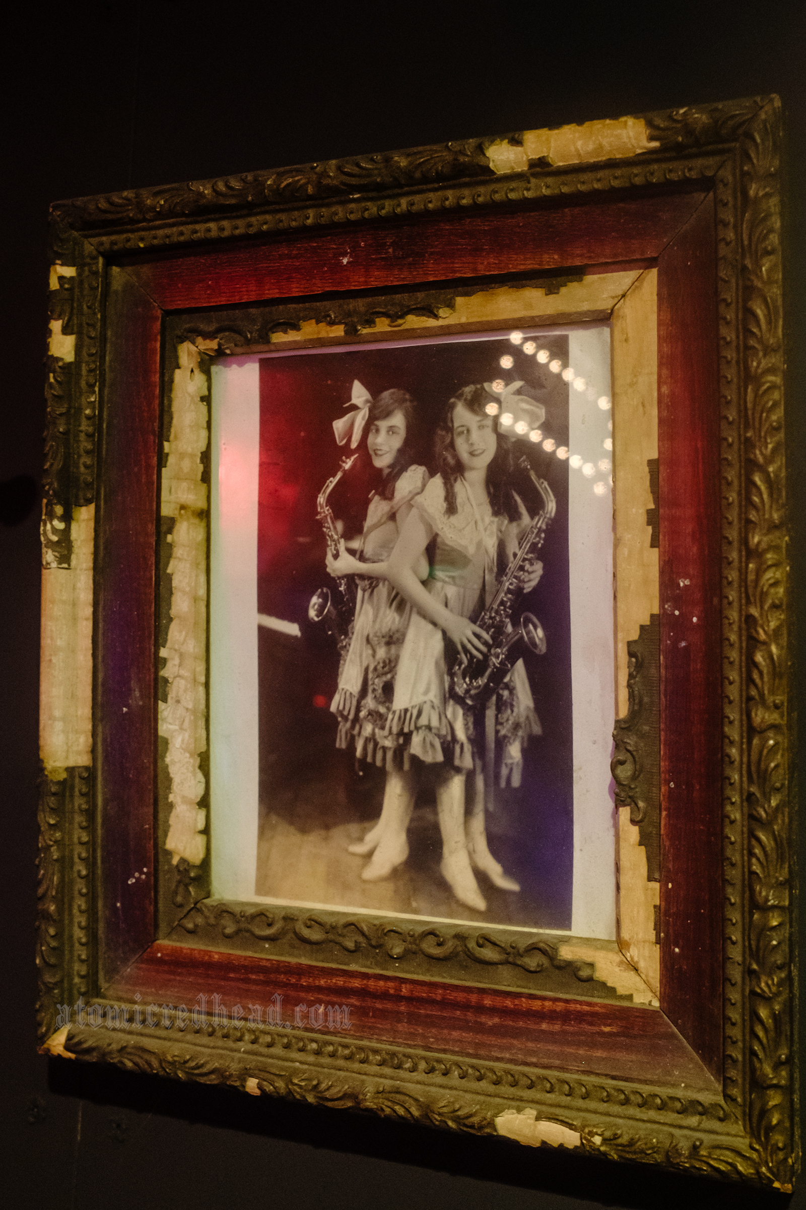 Signed photo of conjoined twins Violet and Daisy.