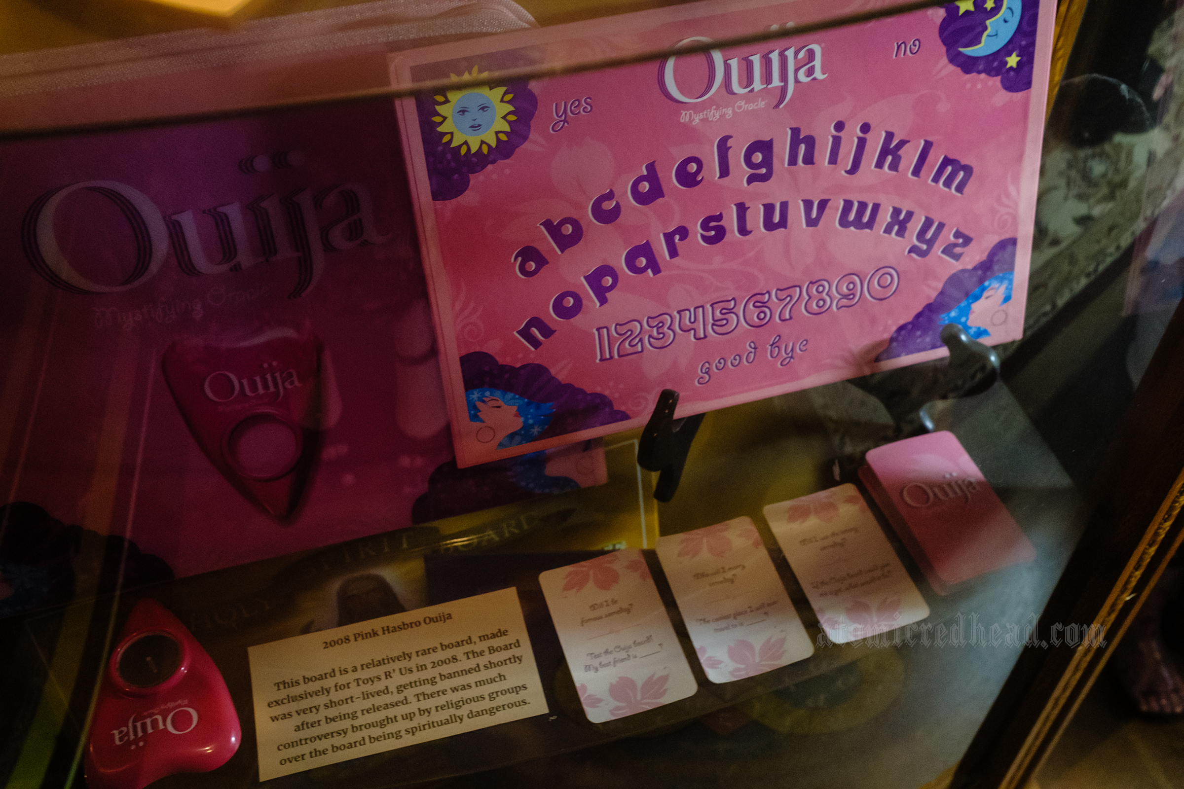 A pink ouija board.