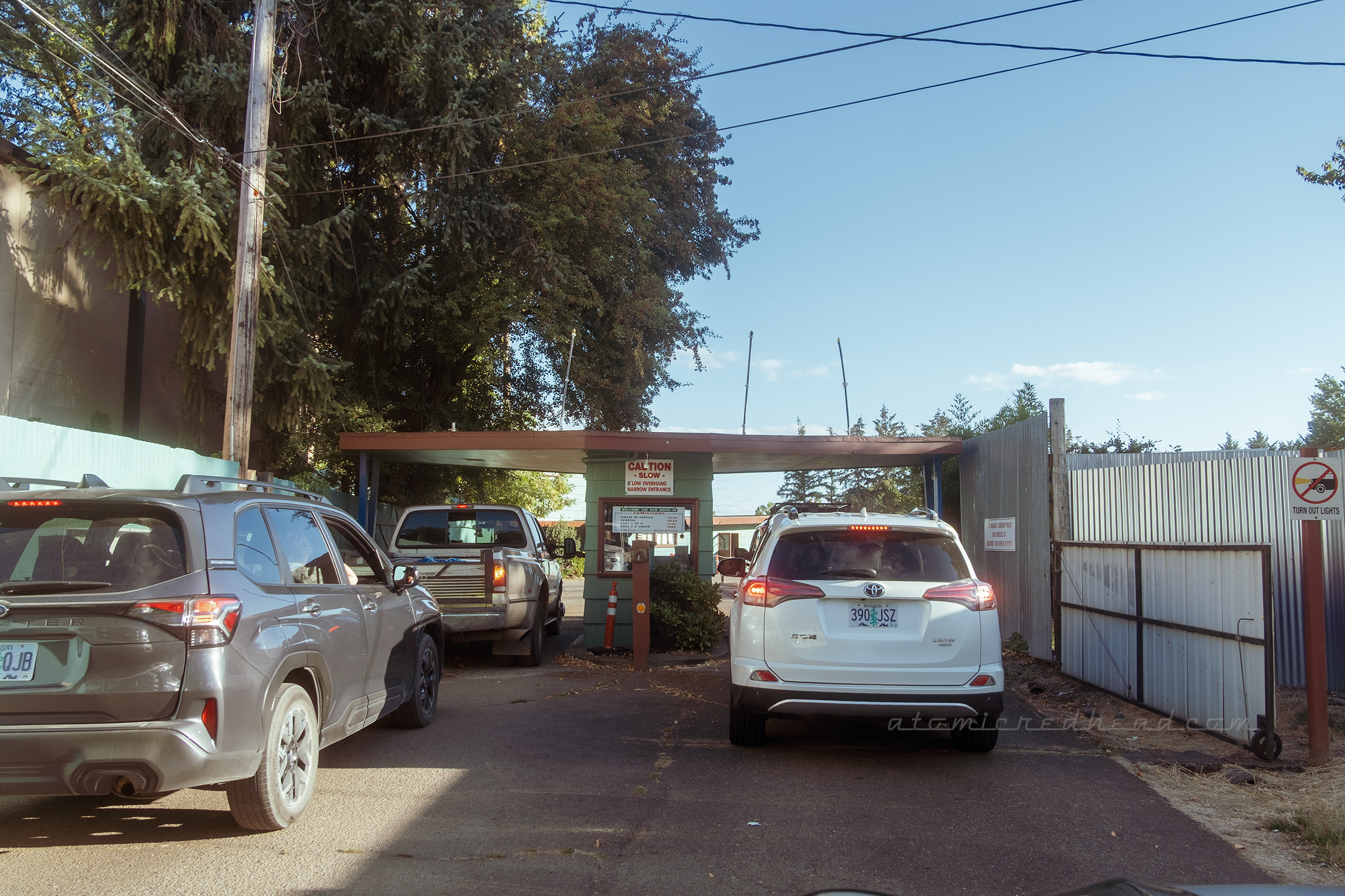 Cars arriving at the box office.