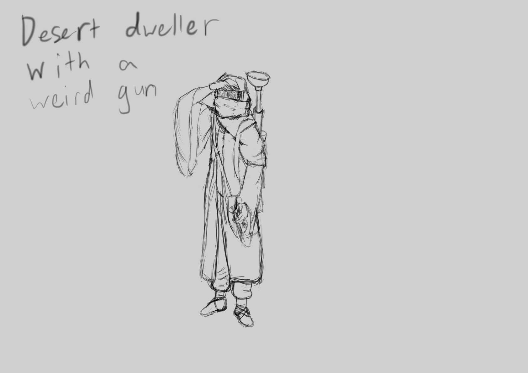 Desert dweller with a weird gun.