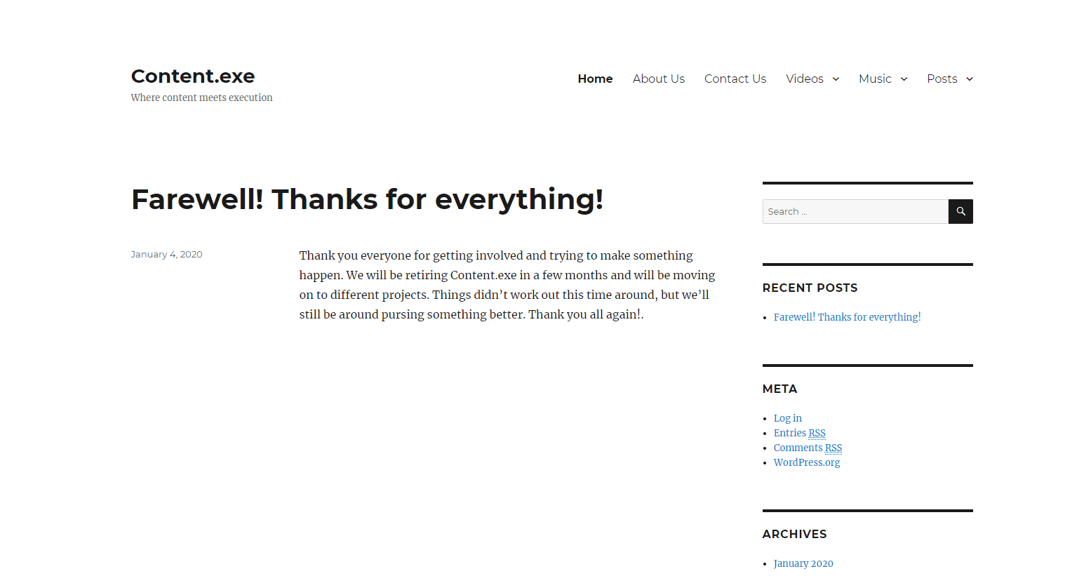 Farewell, Content.exe!
