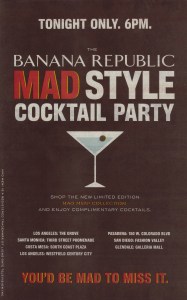 Mad Men Cocktail Party Banana Republic Mad Style Cocktail Party