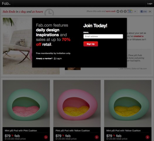 fabcom Fab.com Cat Pod landing page