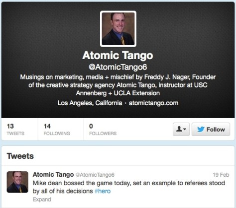 Fake Atomic Tango profile