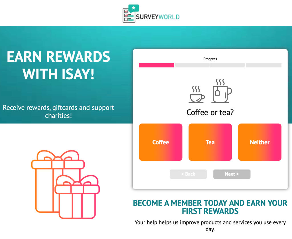 SurveyWorld Landing Page