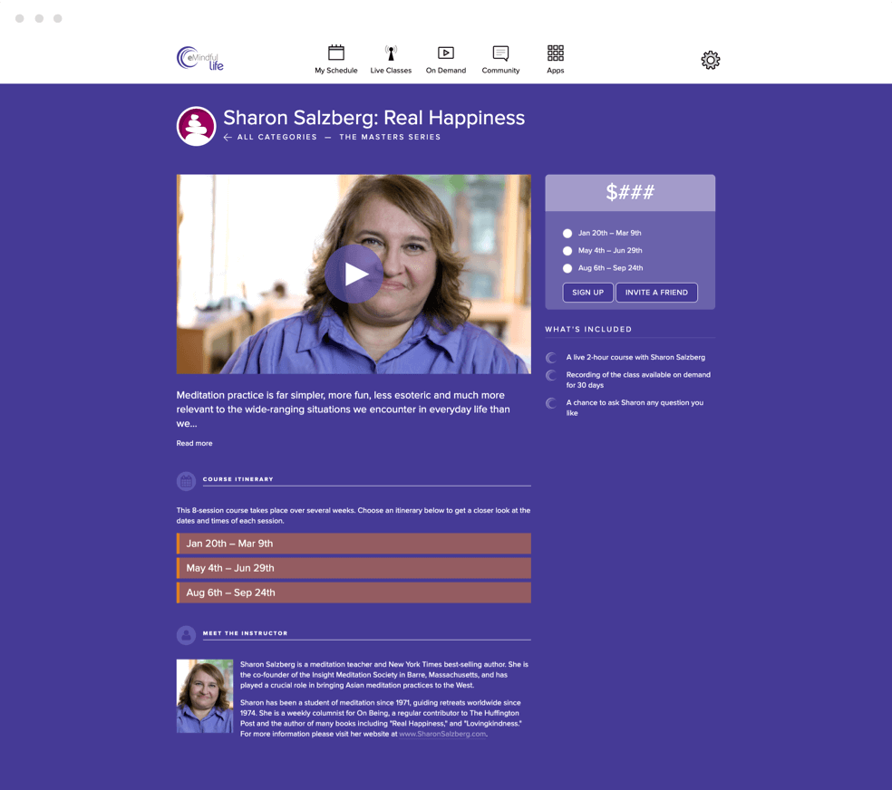 The master series page on emindful. ATTCK case study