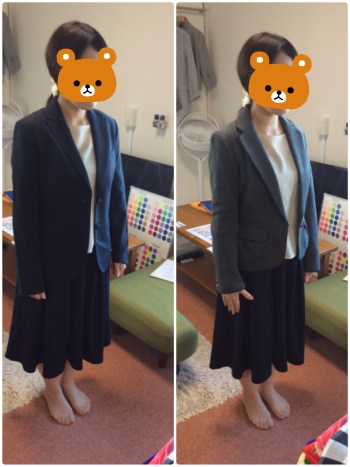 骨格診断 ストレート用ジャケットの試着