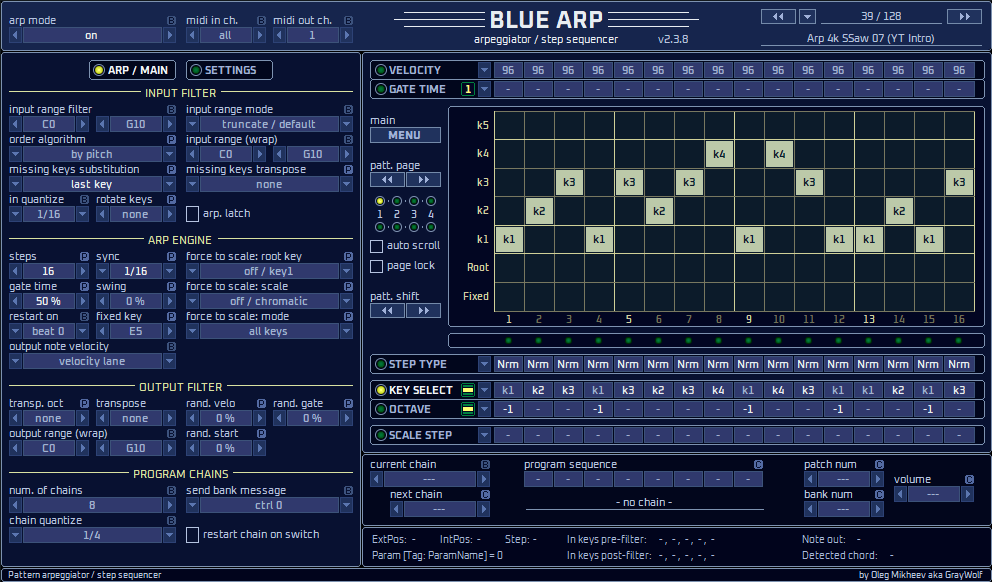 OMG Instruments BlueARP (Programmable Pattern Arpeggiator / Step Sequencer) v2.8.1 x64 x86 VST VST3 AU (WiN MAC)