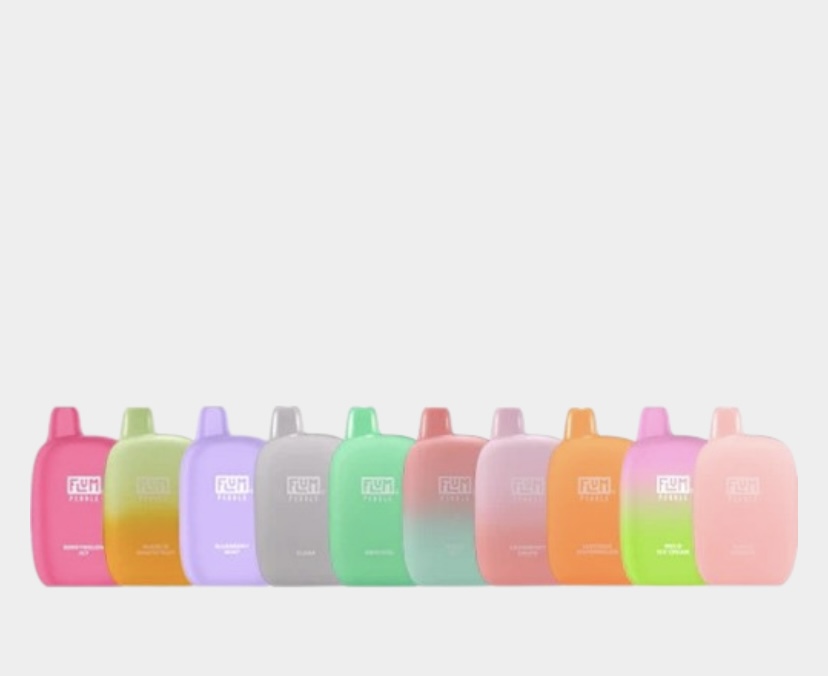 Row of Pastel-colored Bottles Lined Up in a Gradient on a Light Background - Australia E-cigarette Store