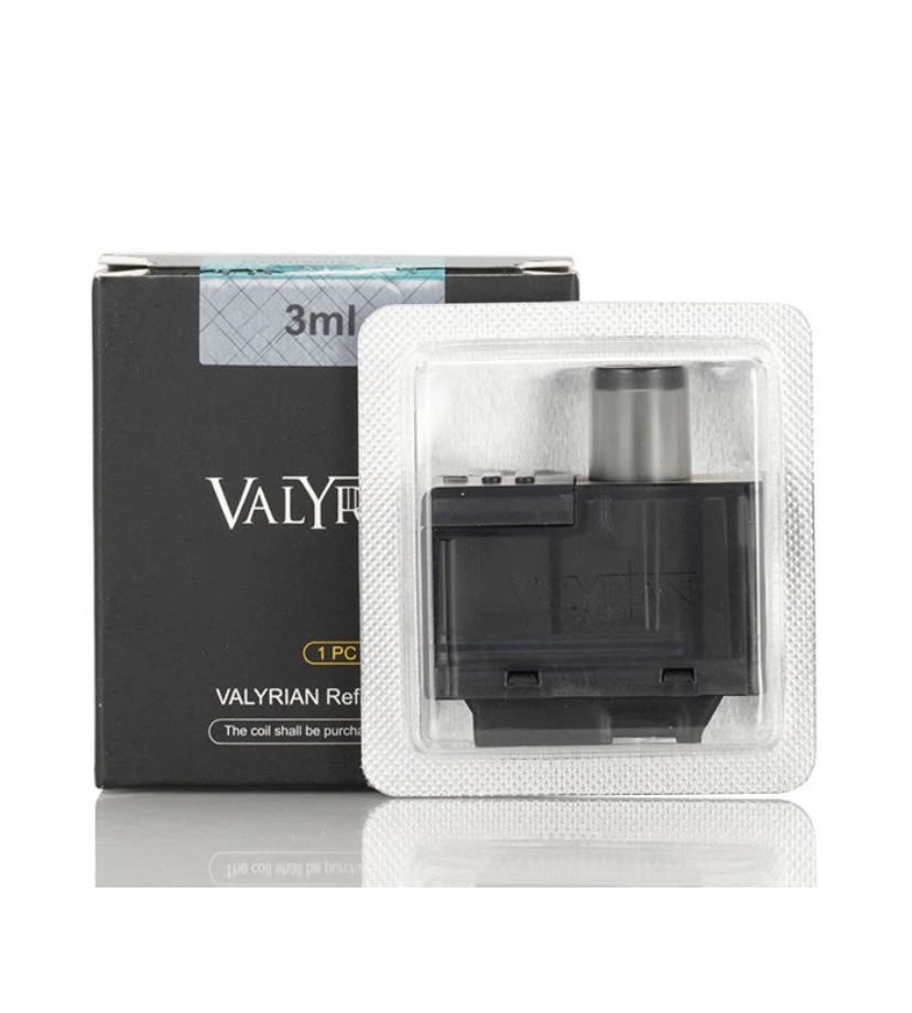 Replacement Valyrian Vape Coil Pod in Clear Blister Pack Beside Its Black Box Package - Australia E-cigarette Store