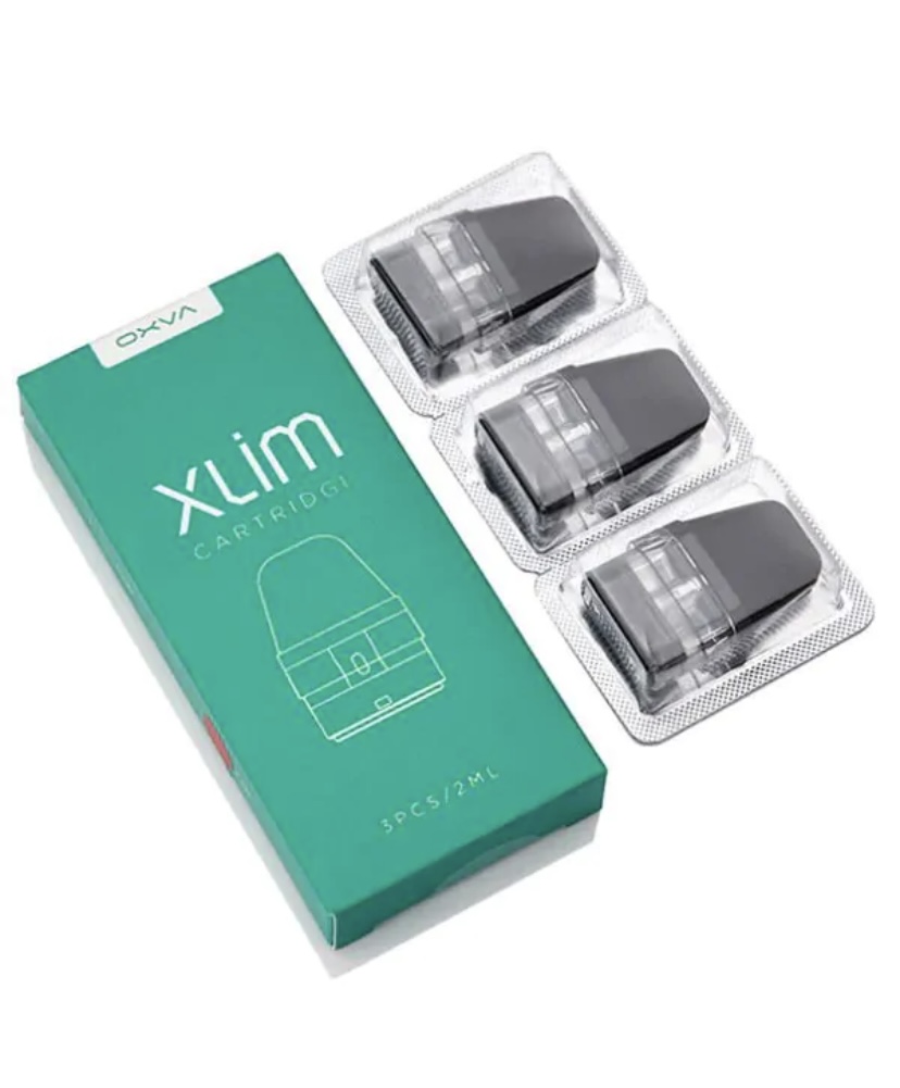 Teal Box Labeled xlim Cartridge with Three Pod Cartridges in Clear Blister Packs Nearby 3-piece Pack - Australia E-cigarette Store