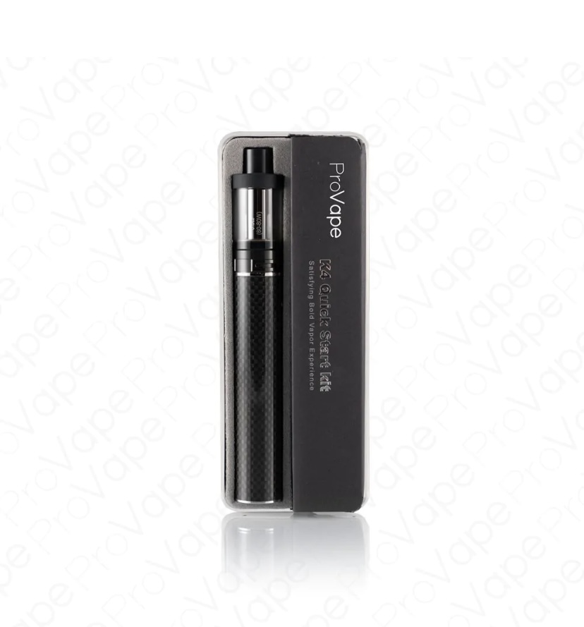 Black cylindrical vape pen in a gray protective box; packaging shows the brand Provape.