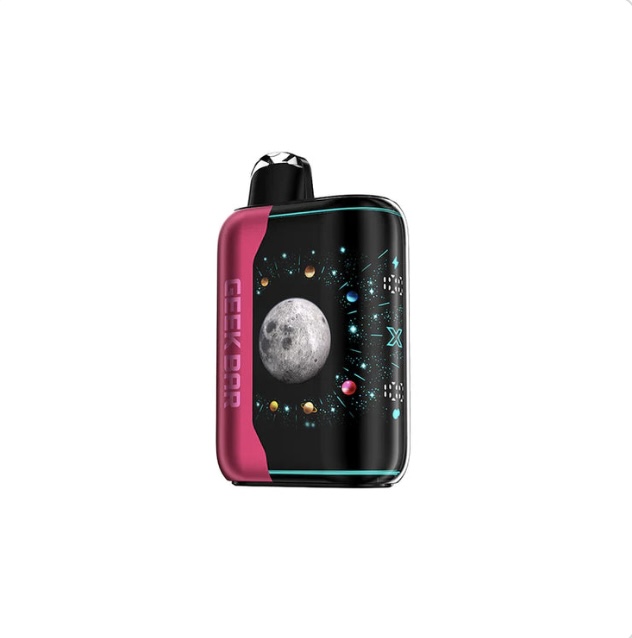 Compact Pink-and-black Pod Vape with a Space-themed Graphic on the Front and a Black Mouthpiece on Top - Australia E-cigarette Store