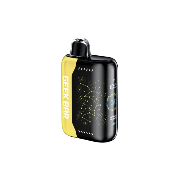 Geek Bar Disposable Vape with Yellow Side Panel and Black Body Featuring Constellation Graphics - Australia E-cigarette Store