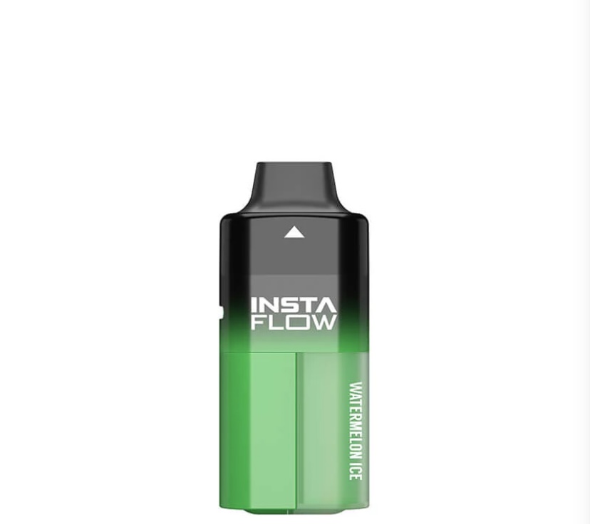 Disposable Vape Device with a Green Gradient and insta Flow Logo Watermelon Ice Flavor - Australia E-cigarette Store