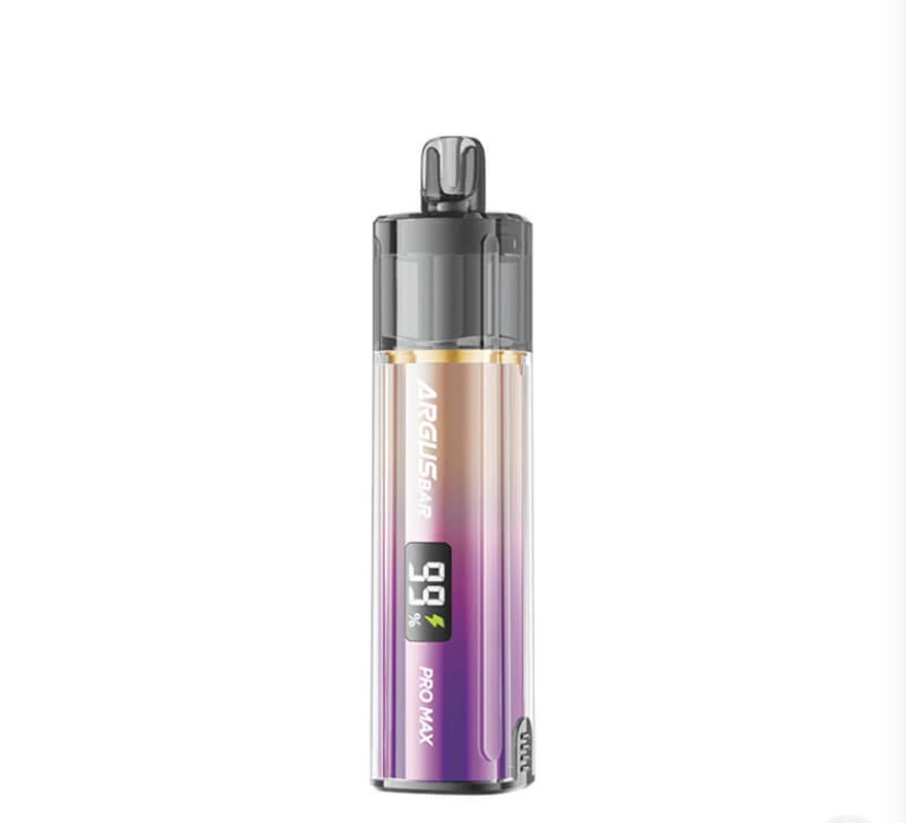 Disposable Vape Pen with Gradient Purple-pink Body and Black Mouthpiece Labeled Argus - Australia E-cigarette Store