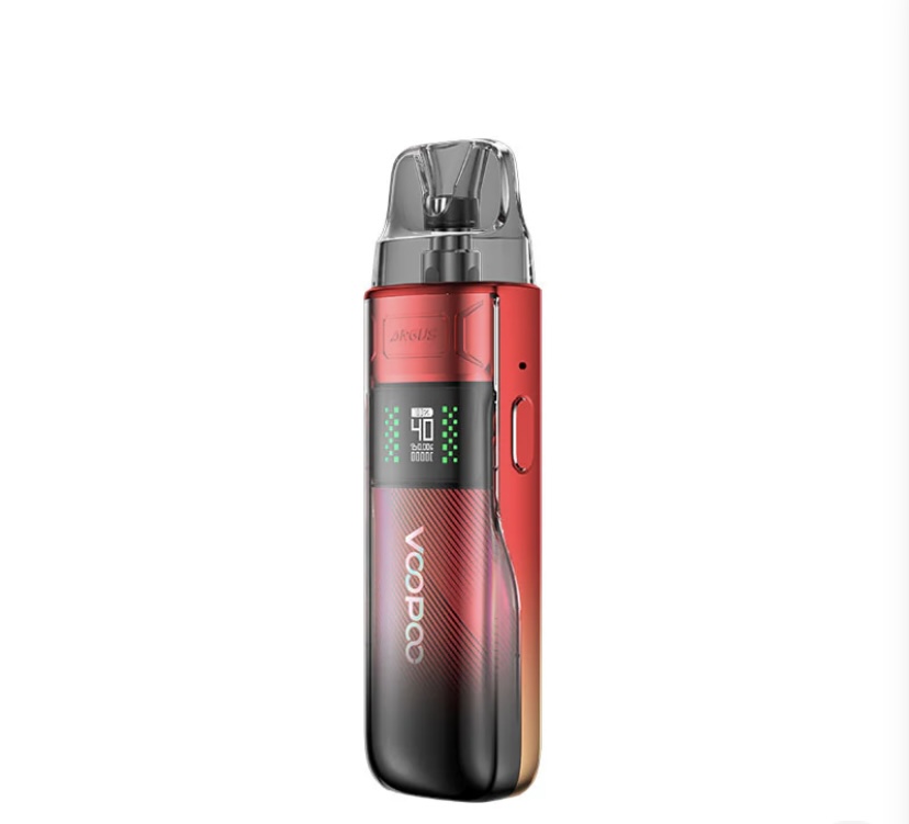 Red-to-black Gradient Vape Pod with Clear Mouthpiece and Led Display - Australia E-cigarette Store