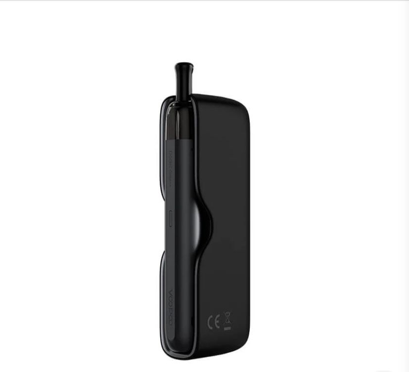 Side View of a Black Pod-style Vape Device Against a White Background - Australia E-cigarette Store