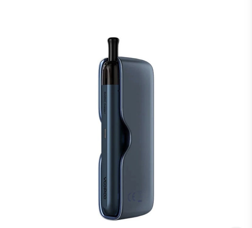 Blue Voopoo Pod Vape with Black Mouthpiece Inside a Blue Protective Shell Against a White Background informative Product Image - Australia E-cigarette Store
