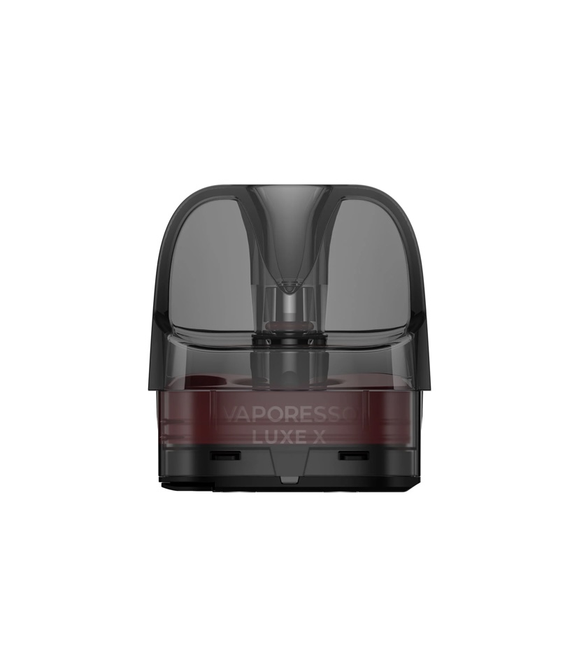 Vaporesso Luxe X Pod Cartridge with a Dark Translucent Mouthpiece and Red E-liquid Chamber - Australia E-cigarette Store