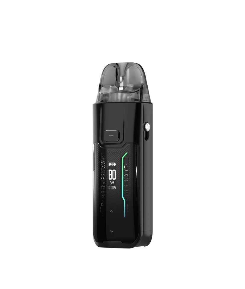 Black Vape Mod with a Transparent Mouthpiece and Digital Display Showing 80 W and Green Accent Line - Australia E-cigarette Store