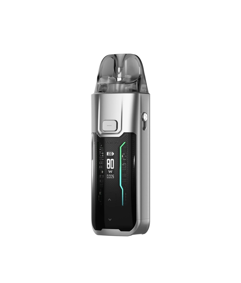 Portable Silver and Black Pod Vape Device with a Translucent Mouthpiece and Digital Display Panel on the Front vaping Device - Australia E-cigarette Store