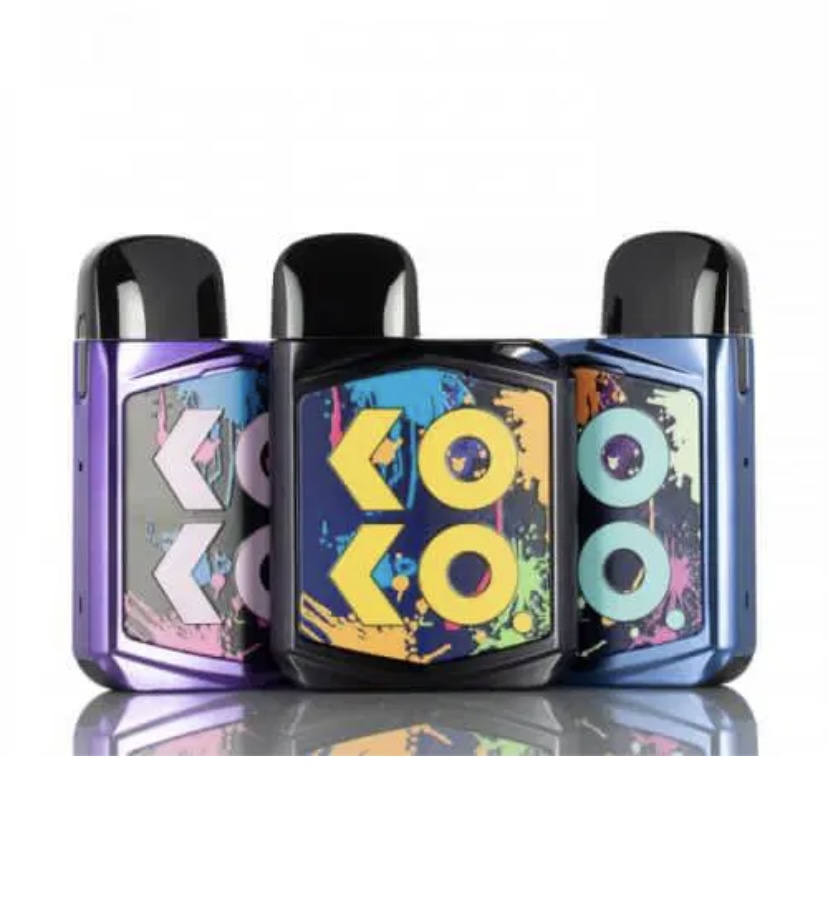 Three Colorful Disposable Vape Devices with Black Mouthpieces Arranged in a Row on a Reflective Surface - Australia E-cigarette Store