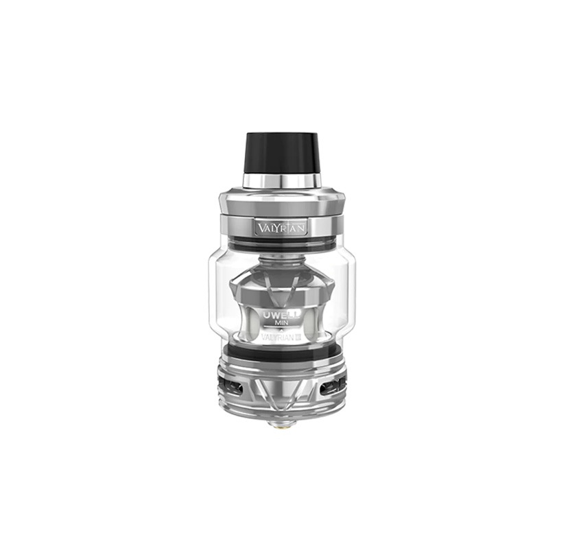 Glass and Metal Vape Tankatomizer with Black Top Cap and Chrome Base Labeled Valyrian Ii e-cigarette Accessory - Australia E-cigarette Store