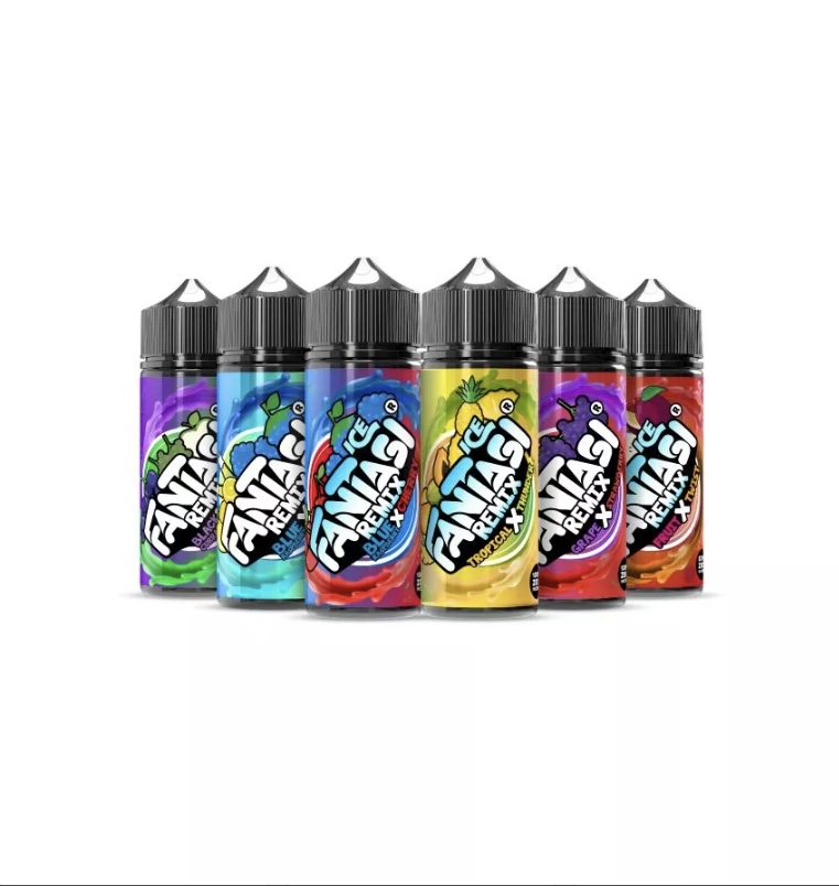 Six Colorful E-liquid Bottles with Black Dropper Caps Arranged in a Row on a White Background vape Juice - Australia E-cigarette Store