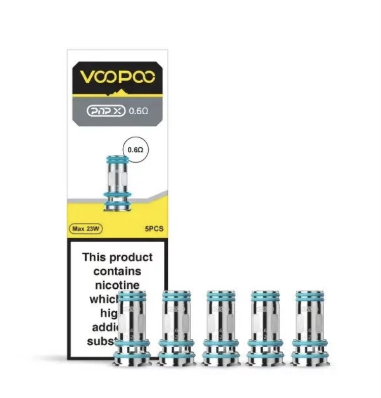 Voopoo Pnp 06Ω Coil Pack with Five Replacement Coils and a Nicotine Warning Label on the Box - Australia E-cigarette Store