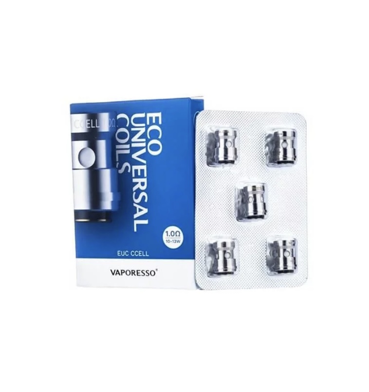 Vaporesso Euc Ccell Coil Packaging with Five Replacement Coil Heads in a Blister Pack blue Box - Australia E-cigarette Store