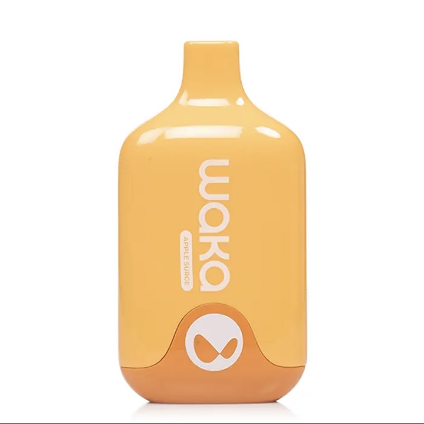 Orange juice bottle with a white logo and 'apple juice' label on the side, standing upright against a white background.
