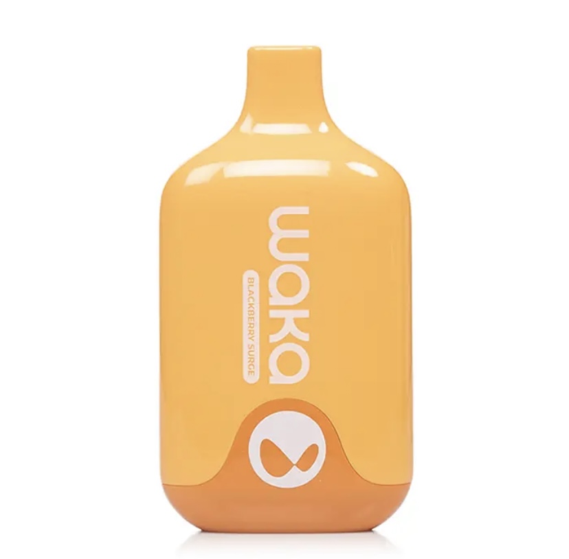 Orange Waka blackberry juice bottle with white logo on the front.