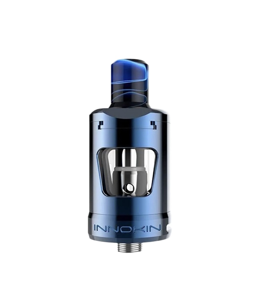 Blue Innokin Vape Tankatomizer with Glass Chamber and Visible Coil Inside - Australia E-cigarette Store